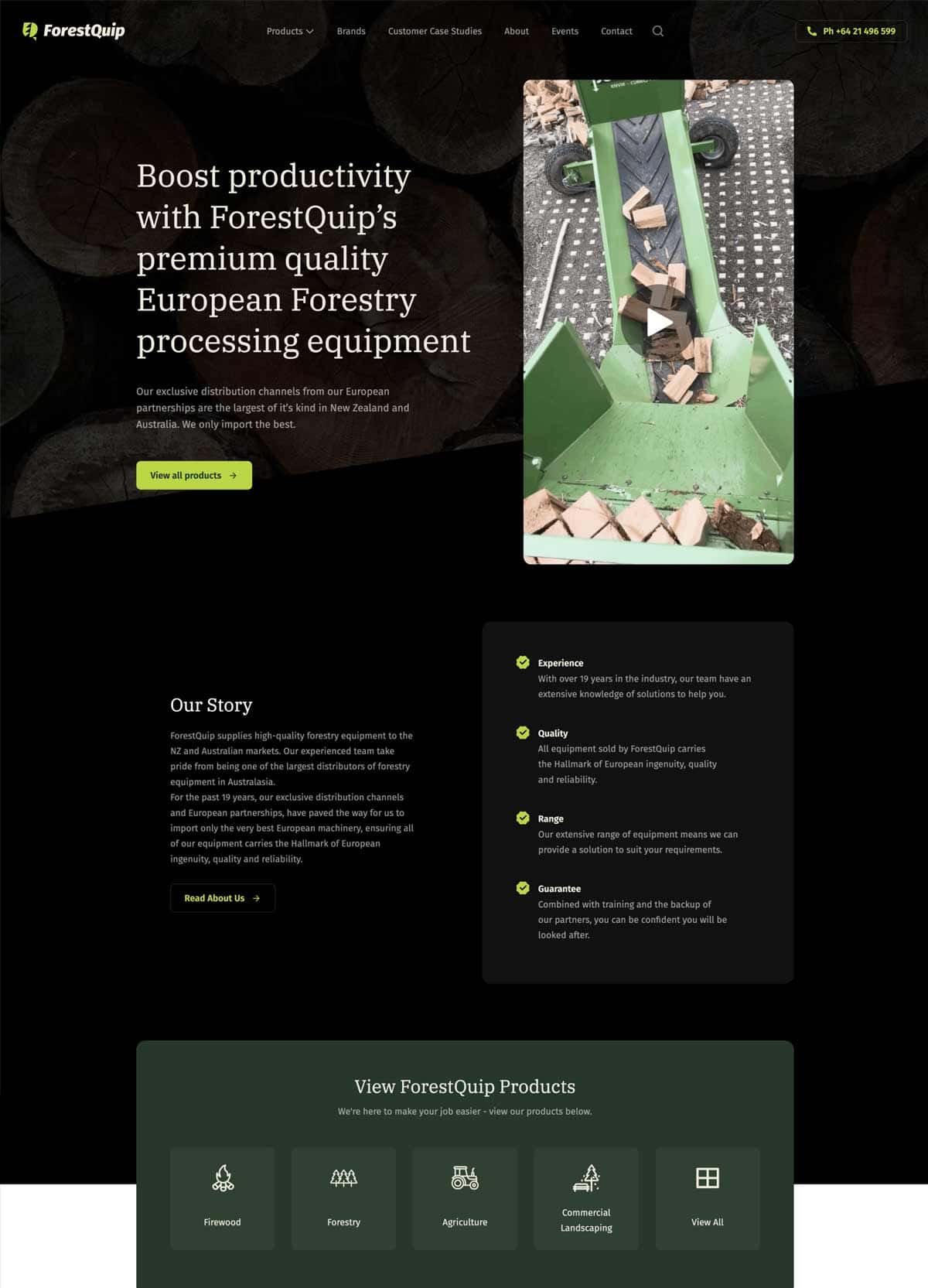 ForestQuip website after the redesign