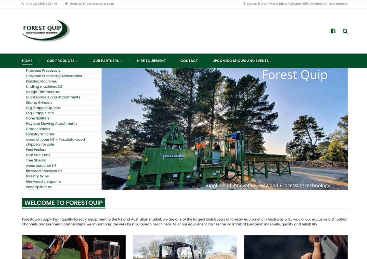 ForestQuip website before the redesign