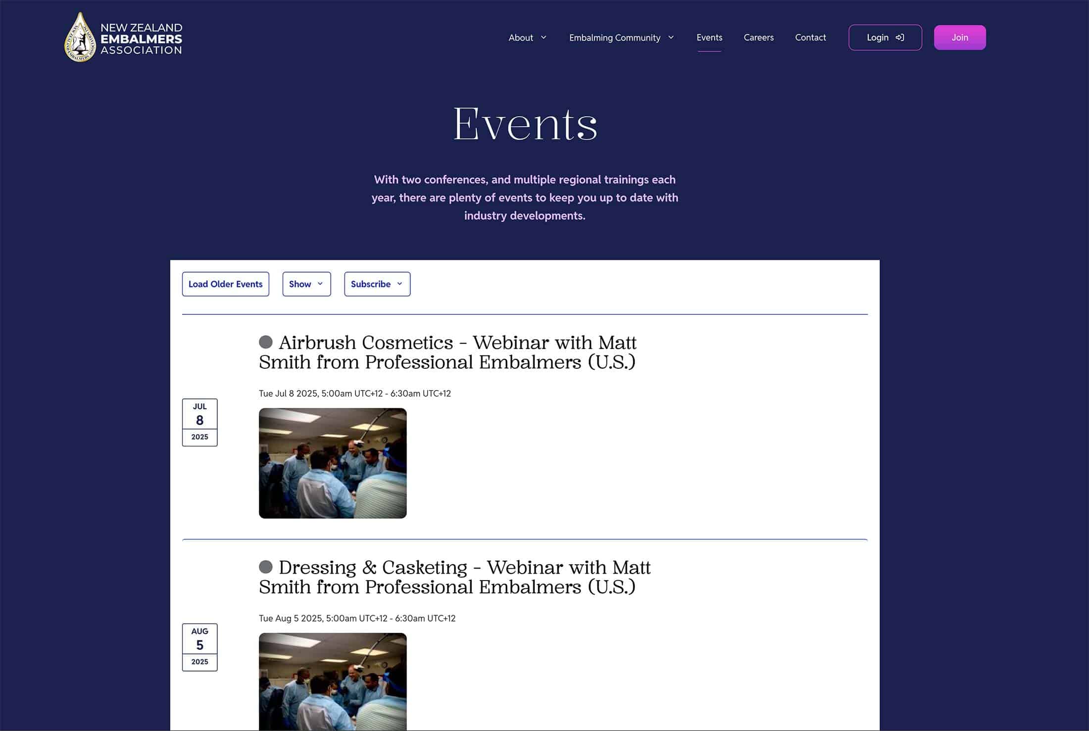 New Zealand Embalmers Association: NZEA Events