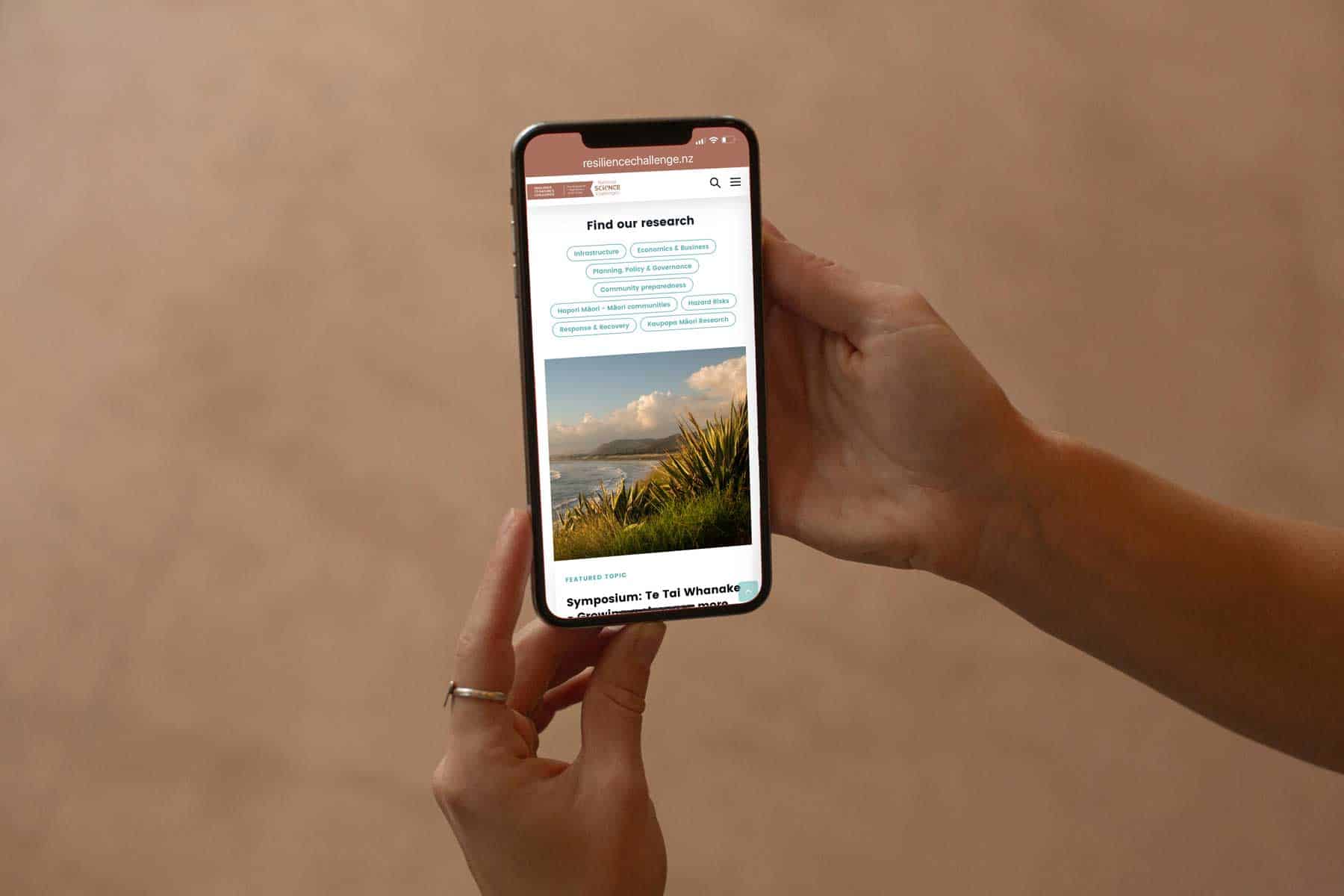 Resilience to Nature's Challenges: Resilience phone mockup