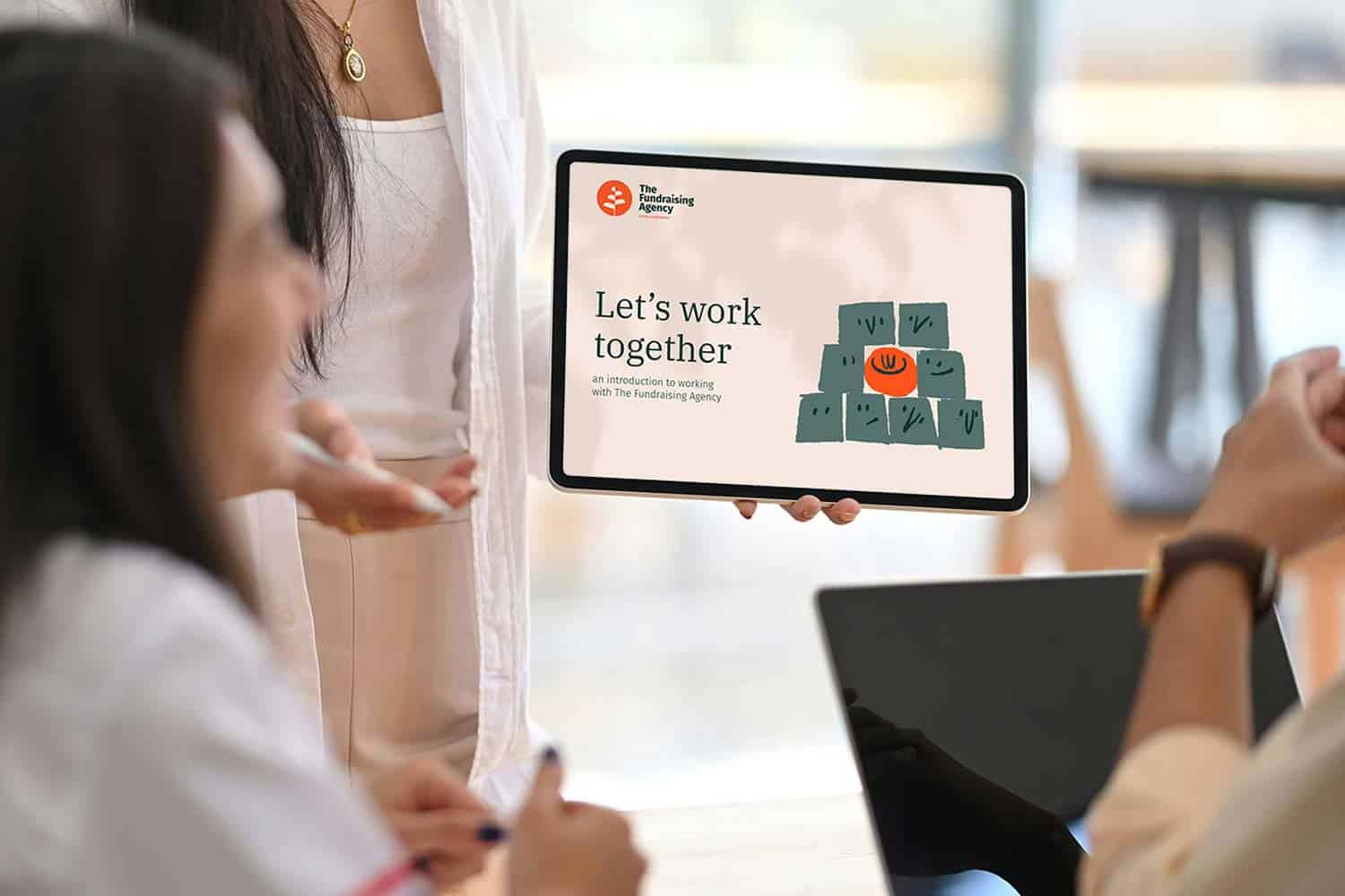 The Fundraising Agency: TFA ipad mockup work together