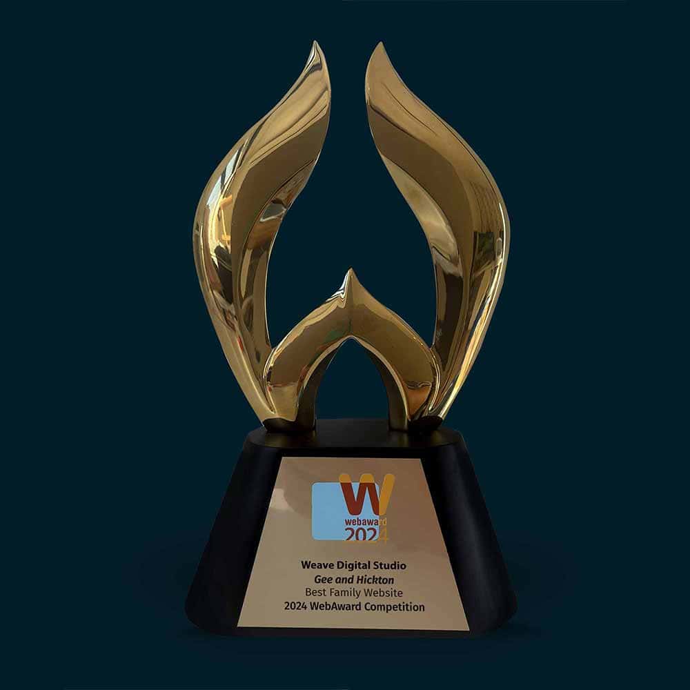 2024 WebAward trophy: Gee and Hickton Funeral Directors, Best Family Website